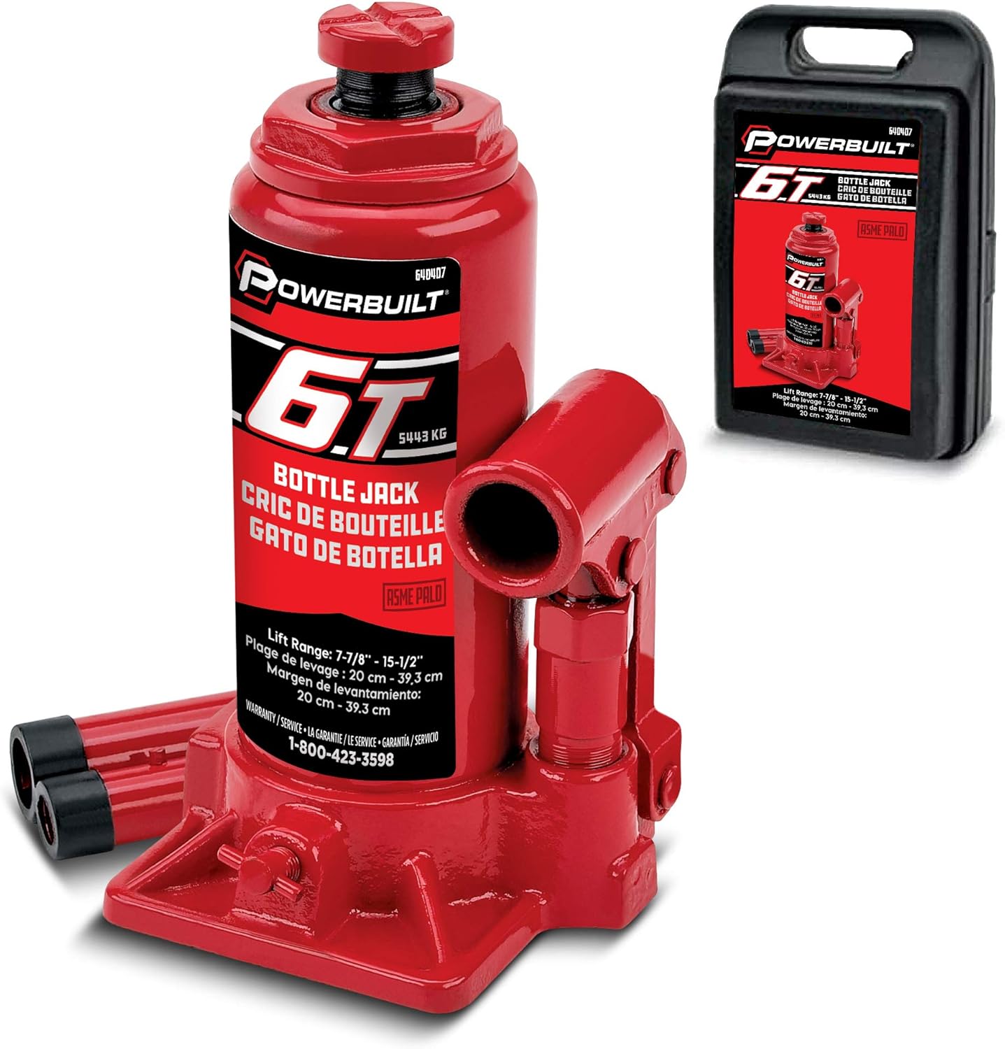 Powerbuilt 640407 Heavy Duty 6-Ton Bottle Jack