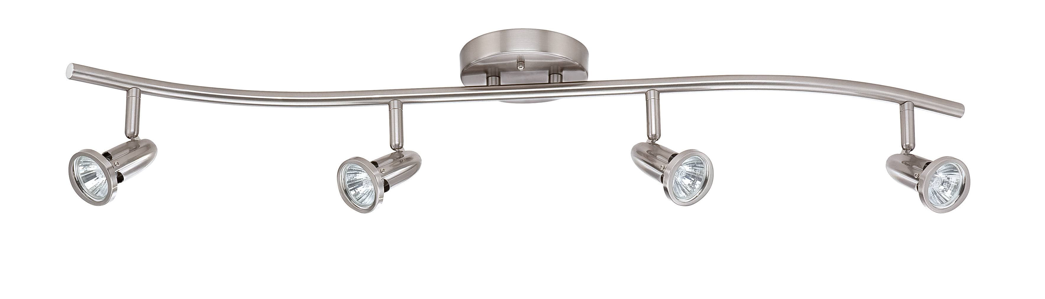 Sunset Lighting F2991-80 4-Light Track Light-Bright Satin Nickel