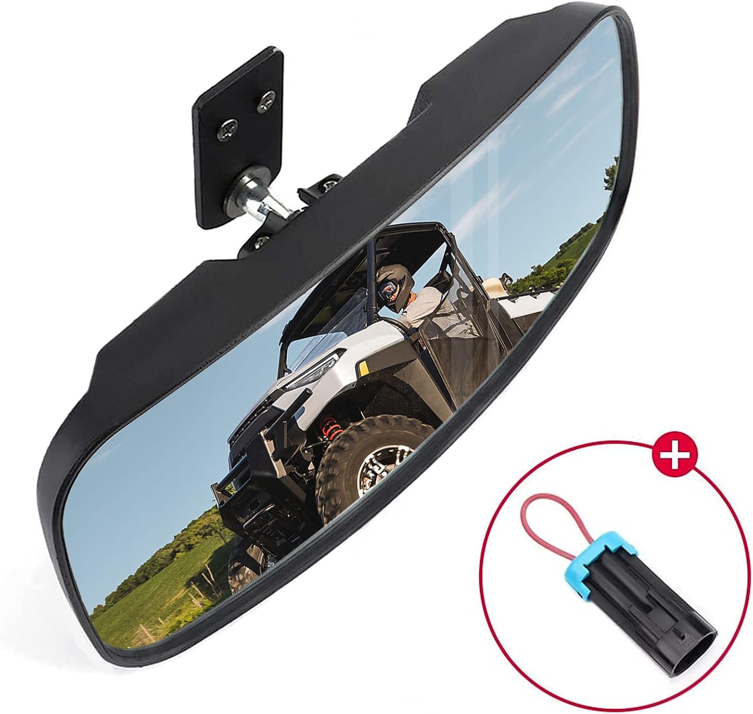 Ranger Rear View Mirror, kemimoto UTV Rear View Mirror Compatible with Polaris Ranger 500 570 900 XP 1000 XP/Crew 2017-2022 with Factory Drop Down Mounting Tab