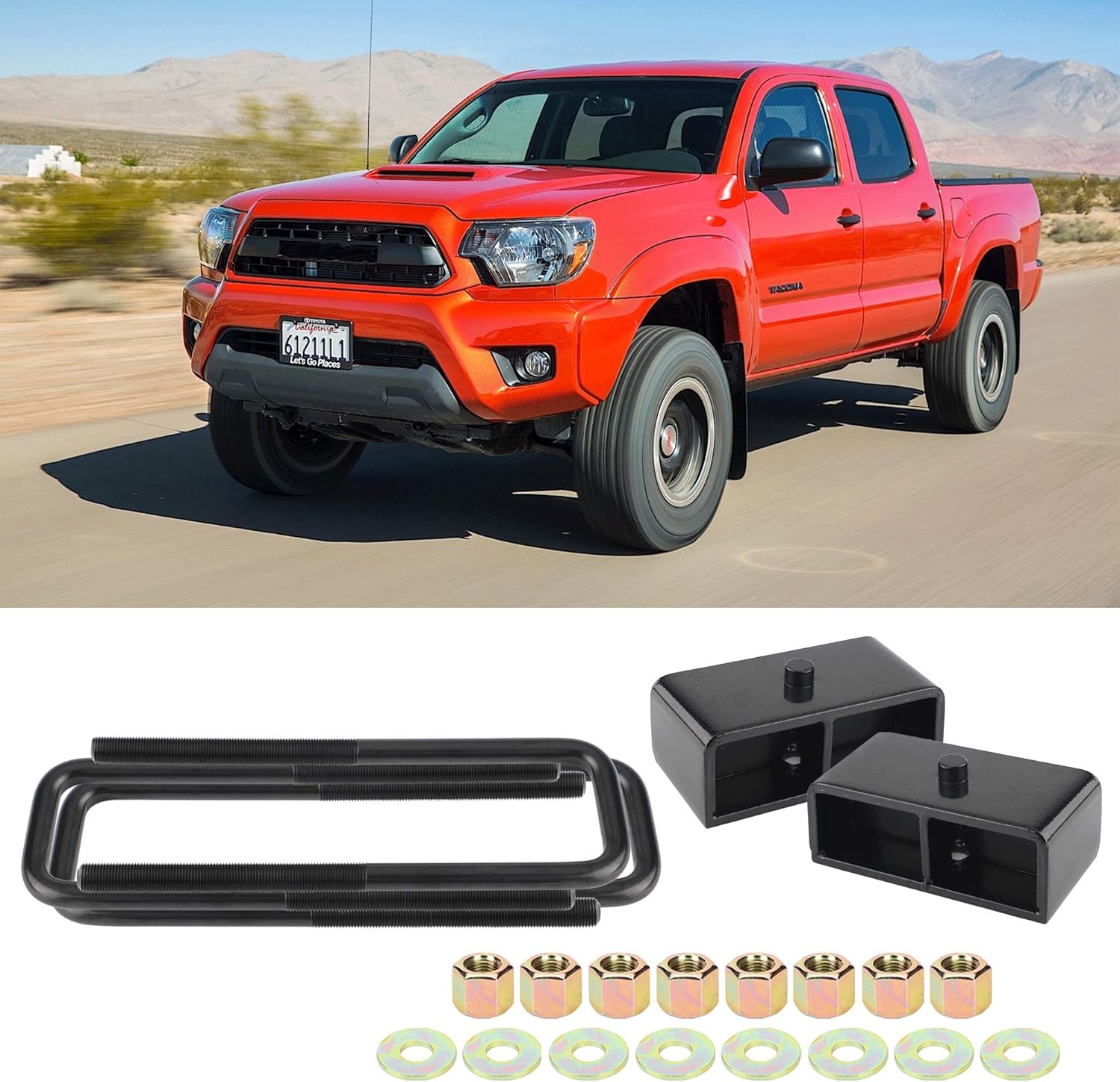 2 inch Rear Leveling Lift Block Kit for Tacoma/Tundra, 2