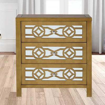 Tabarez 3 Drawer Accent Chest House of Hampton Color: Gold