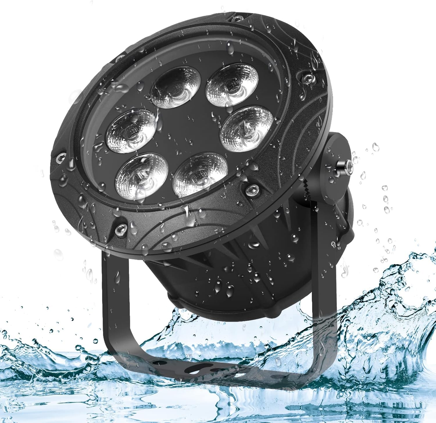 U`King 6 LED Par Stage Light 100W Waterproof DJ Dance Lights DMX512 Sound Activated Control RGBW Disco Wash Light for Outdoor Party Concert Club KTV Music Show Garden Wedding