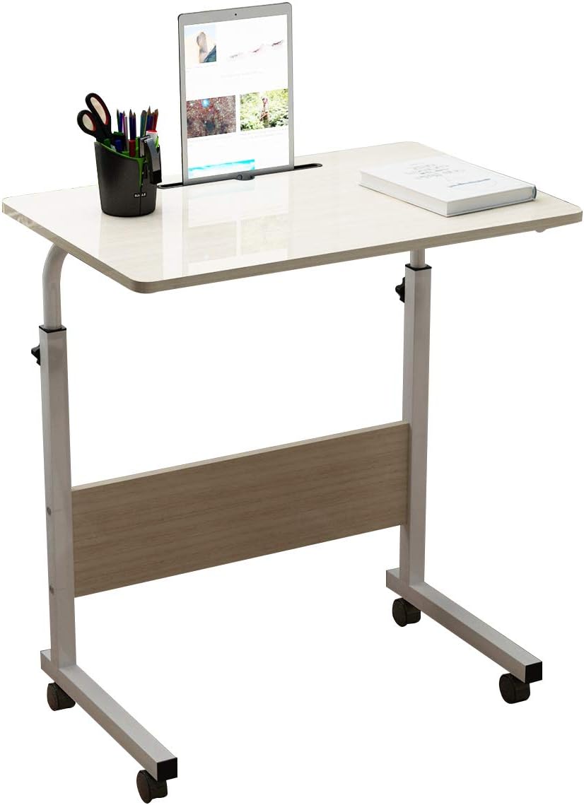 Computer Student Laptop Desk,Sit Stand Desk,Couch Table，Adjustable Work Stand Mobile Side Desk, Portable Workstation Student Desk Small Snack Table Pack of 2