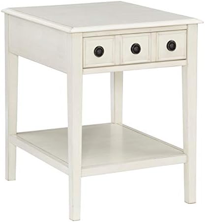 Powell Sadie Wood Side Accent Table in Cream
