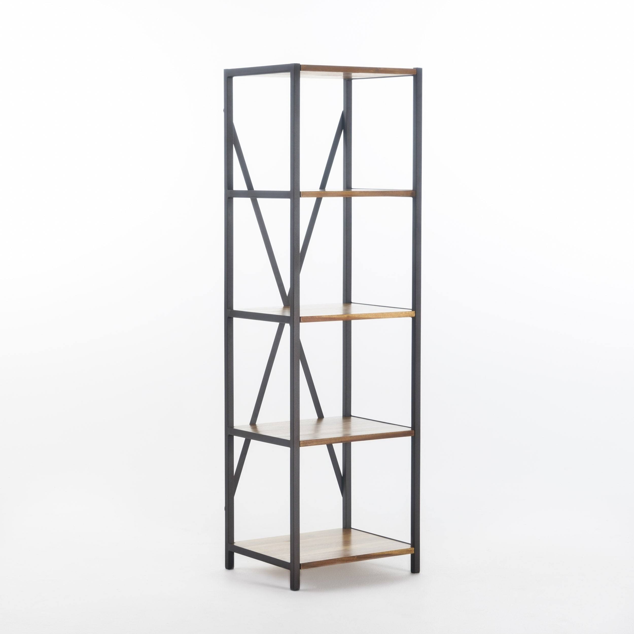 Roney 17x22 Bookcase with Rustic Metal Finished Iron Accents - Natural - Christopher Knight Home