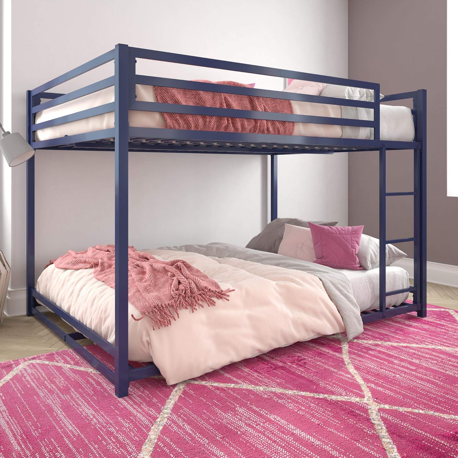 DHP Miles Metal Bunk Bed, Black, Twin over Twin