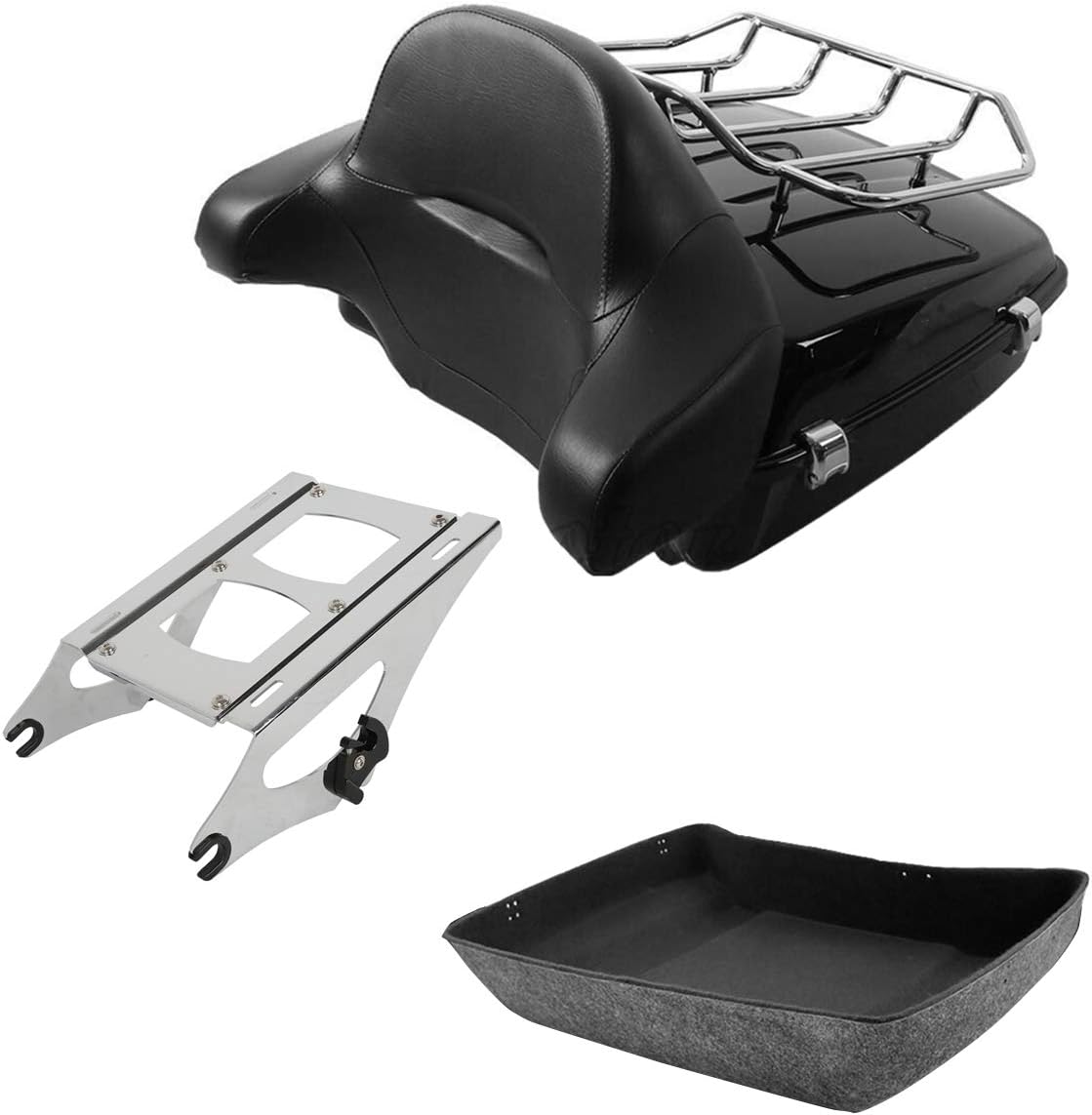 XFMT Chopped Tour Pack Trunk Backrest Two Up Rack Compatible with Harley Touring 2014-2022