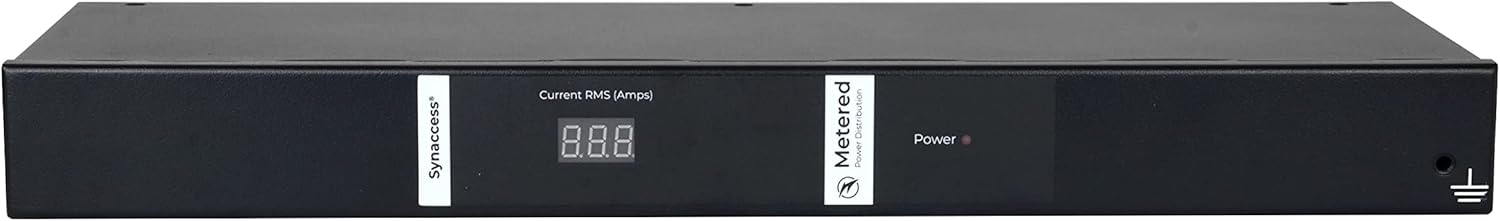 Synaccess Automatic Transfer Switch (ATS) Metered Power Distribution Unit (PDU) 120V/20A (8) Outlets 5-20R - 1U Horizontal Mount - Accurate Current RMS Display 0.1A Precision - 2X C20 Input