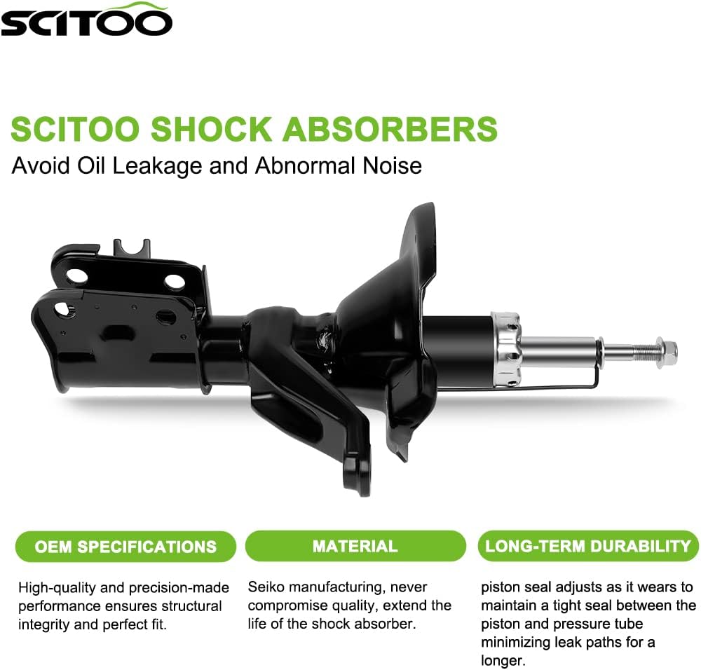 Shocks,SCITOO Front Rear Gas Struts Shock Absorbers Fit for 2001 2002 2003 2004 2005 for Honda Civic,2001 2002 2003 for Acura EL Base 331008 71433 331009 71434 341362 71340 Set of 4