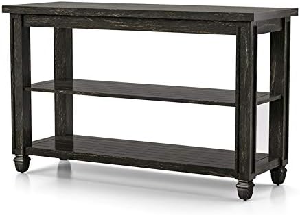 Furniture of America Shania Transitional Wood Sofa Table in Antique Black