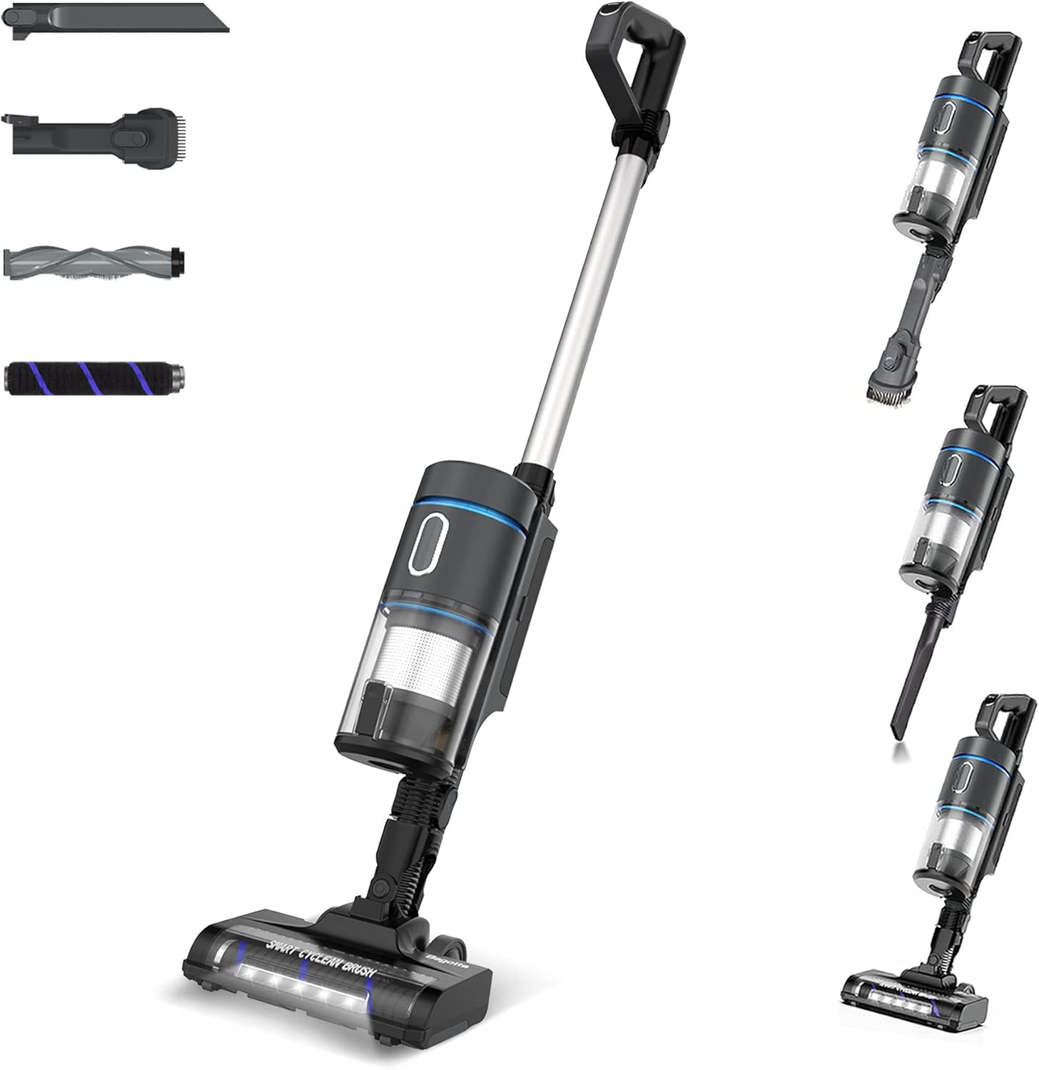 Vacuum Cleaner, Bagotte 25KPa 230W Powerful Suction Handheld Vacuum, 2500mAh Lightweight Stick Handheld Vac with Crevice Tool, Convenient Cordless Vacuum Cleaner for Carpet, Hard Floor & Pet Hair