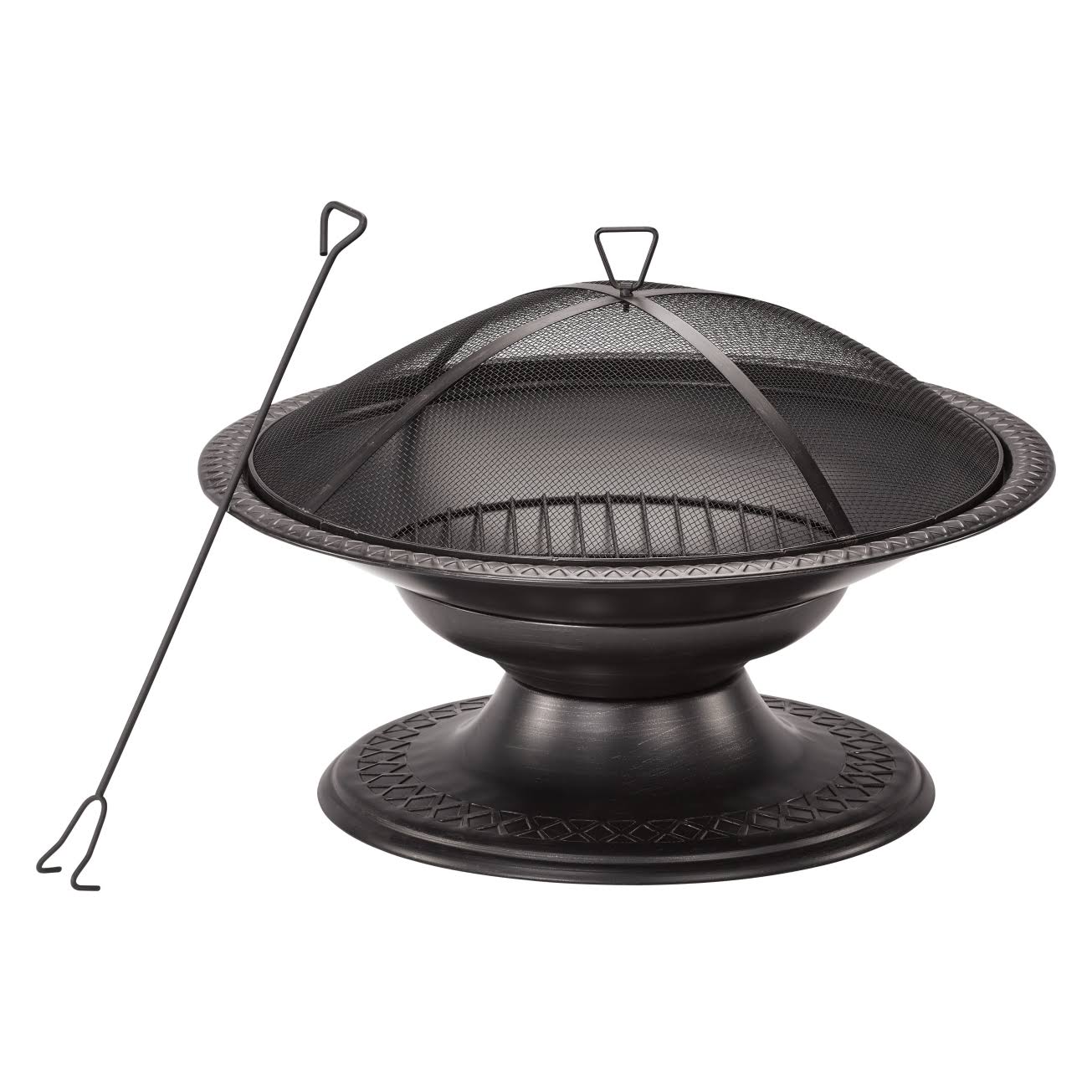 Living Accents SRFP153B Wood Burning Firepit with Pedestal, Steel