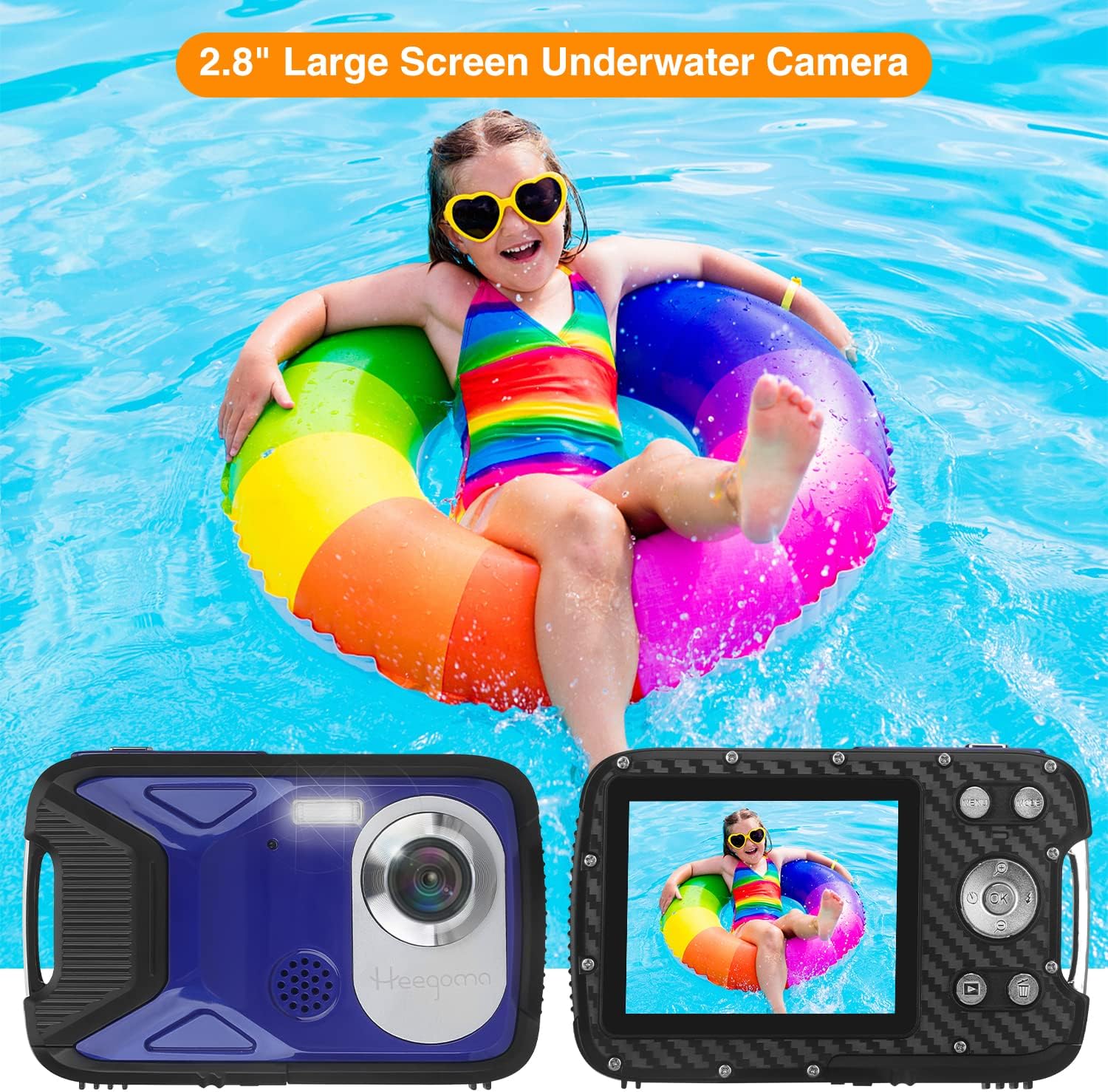 Waterproof Digital Camera for Kids,HD 1080P 16 FT Underwater Camera 2.8