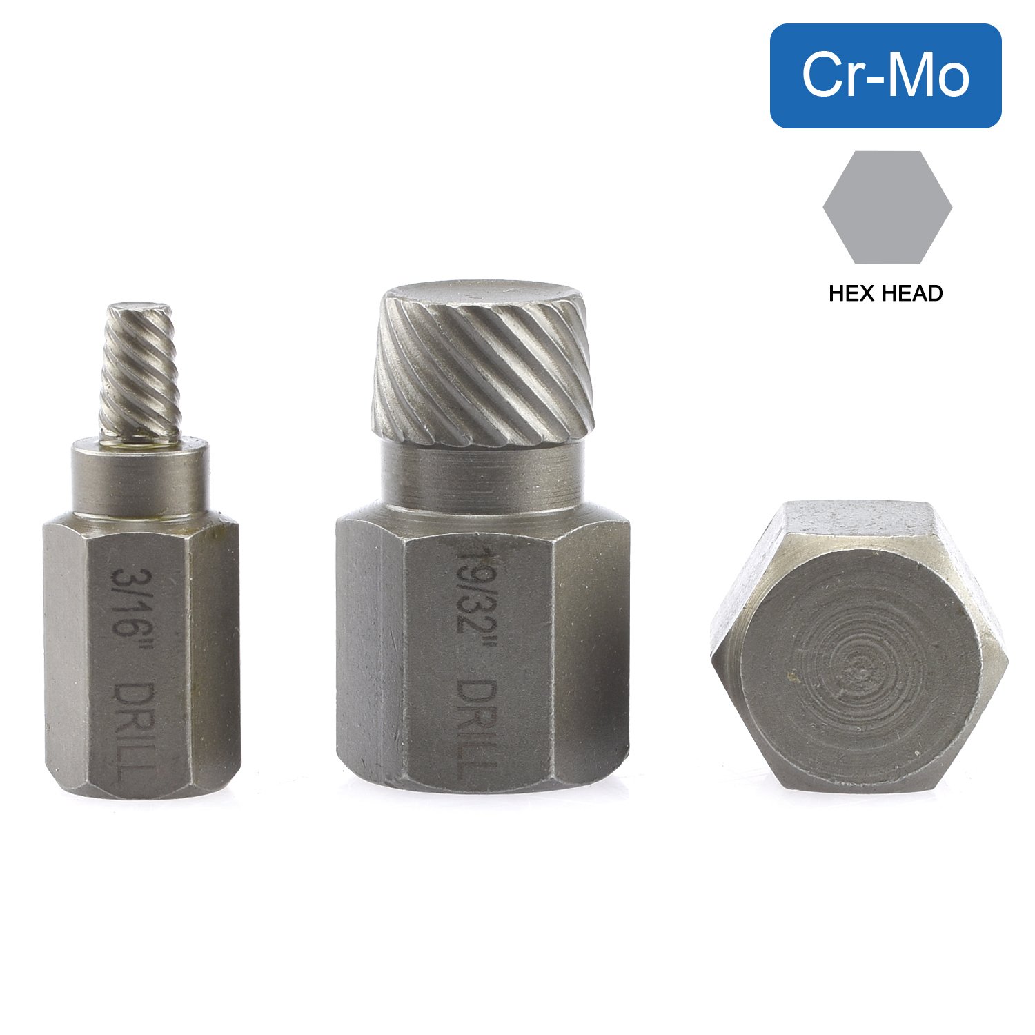 NEIKO 04204A Hex Head Multi-Spline Screw and Bolt Extractor Set | 25 Piece Easy Out Screw Extraction | Broken Bolt remover | 1/8” to 7/8” in 1/32” Increment | Cr-Mo | Stripped Fastener Tool Pack of 2