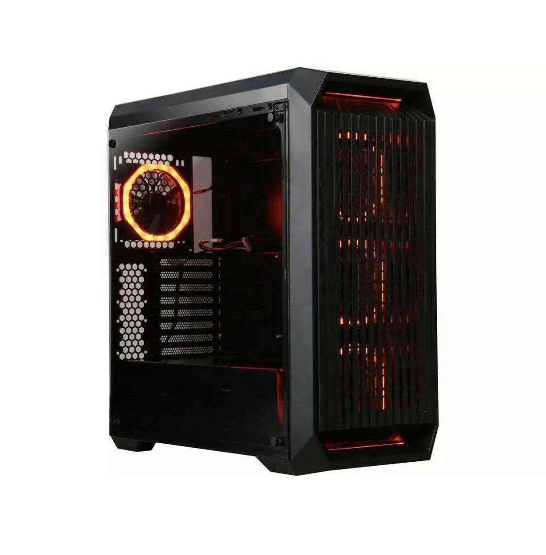 DIYPC Vanguard-V8-RGB ATX Mid Tower Gaming Computer Case Black