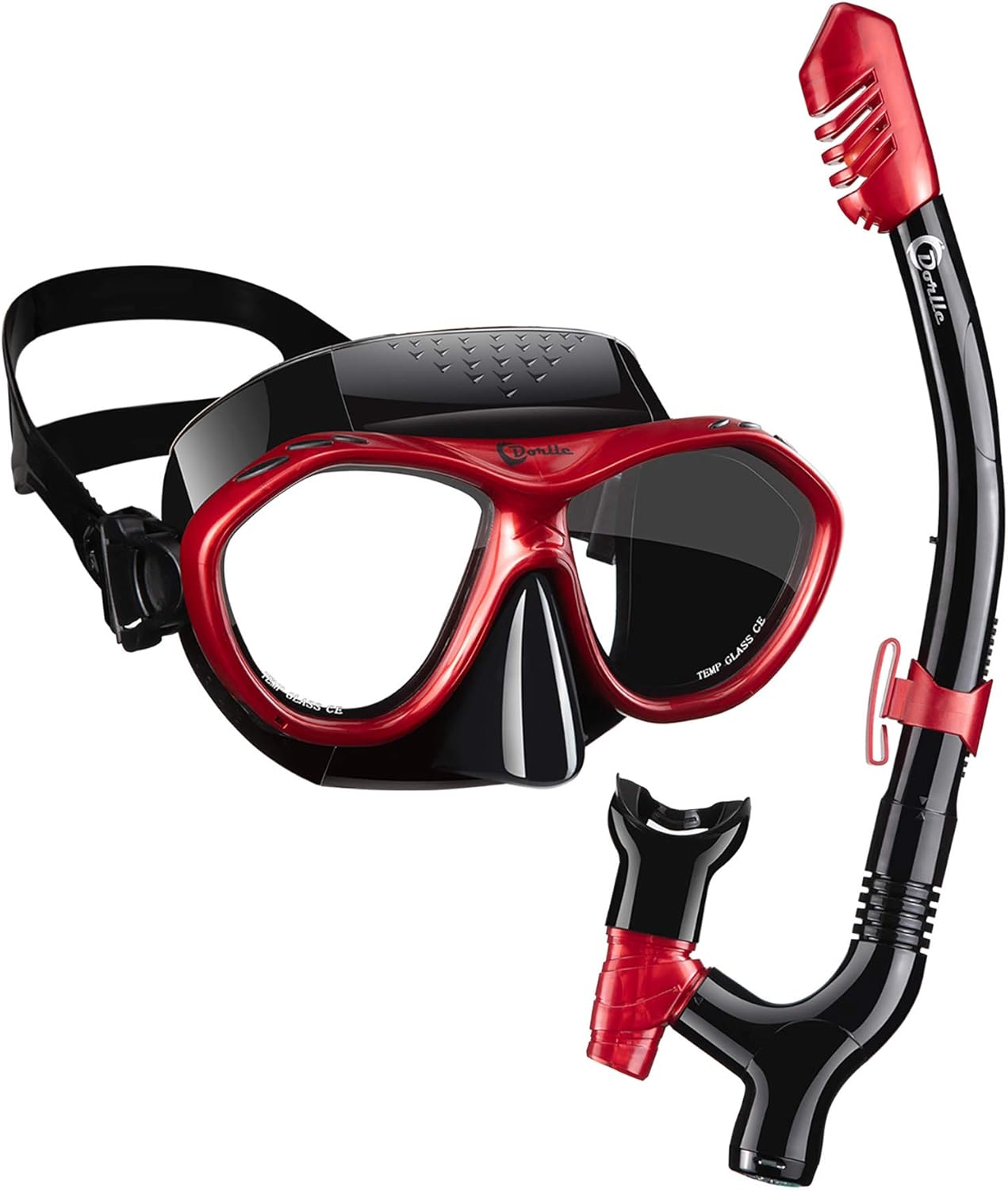 Dorlle Snorkel Set with Snorkel and Mask, Anti-Fog and Anti-Leak Diving Mask, Upgraded 3-Channel Dry Top Snorkel for Snorkeling, Premium Snorkel Mask for Adults Pack of 2