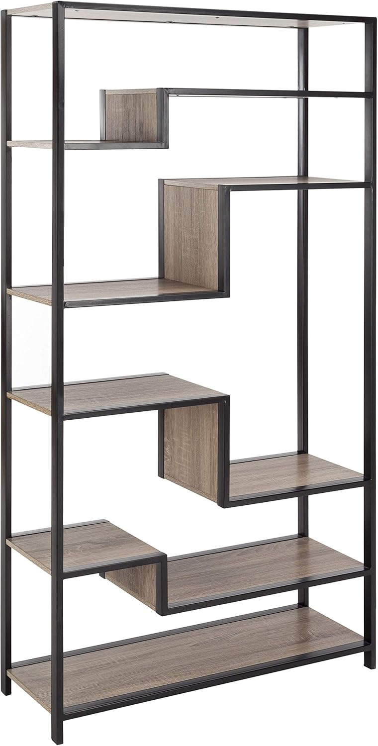 Safavieh Home Collection Joanna Retro Mid Century Wood Etagere, Oak and Black