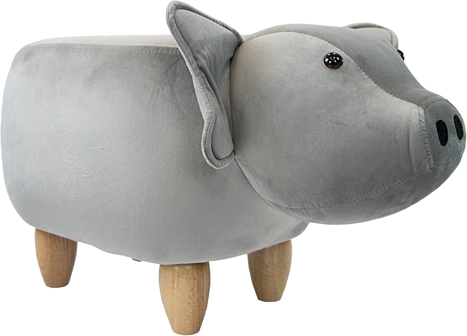 Critter Sitters Pink 15-in. Seat Height Pig Animal Shape Ottoman-Furniture Pack of 2