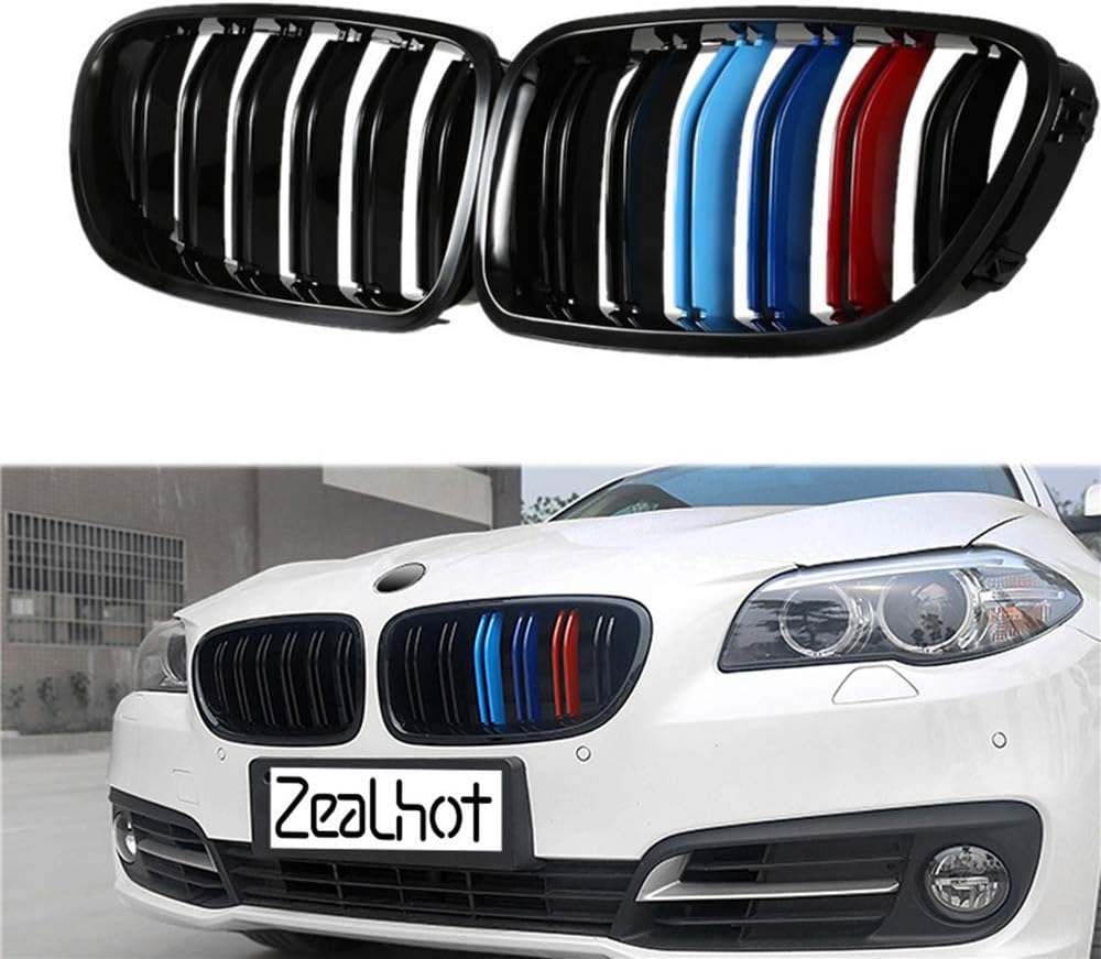 F10 Grille,Front Replacement Kidney Grille Grill Compatible With 2010-2017 5 Series F10 F11 F18 M5 (Gloss Black) Pack of 2
