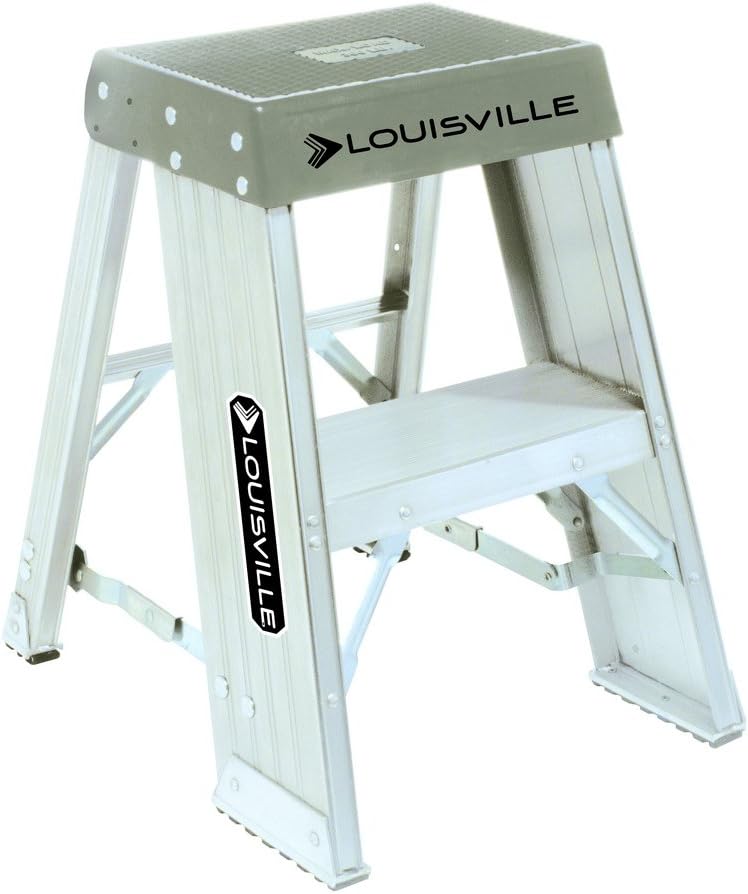 Louisville Ladder AY8002 Louisville Ay8000 Extra Heavy Duty Step Stand, 300 Lb, 6 in, 2', Black, White