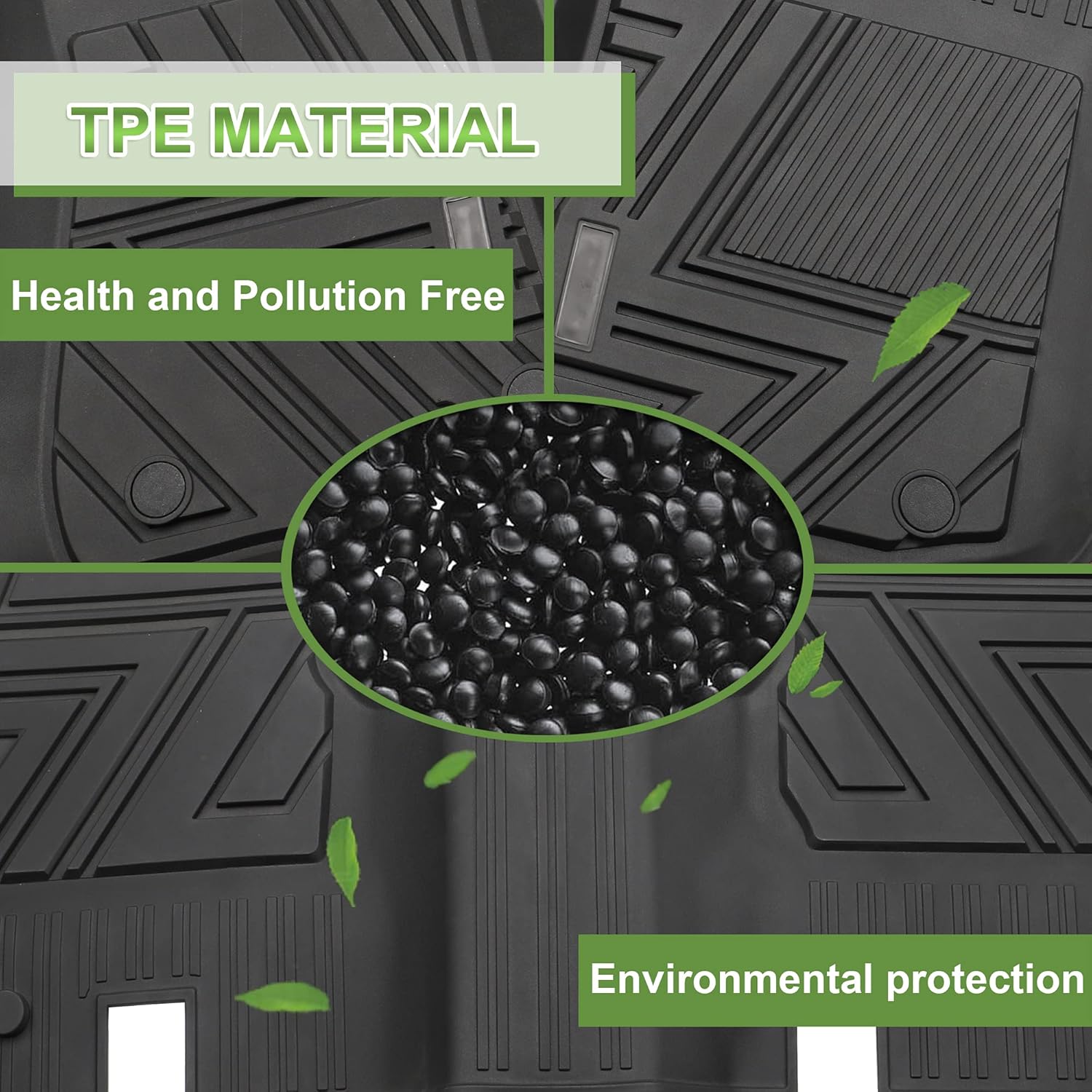 curple Floor Mats Compatible for 2018-2021 Wrangler JL Unlimited 4-Door(Not for JK),Black TPE All Weather Protective Floor mats, Full Set of Front and Rear Floor mats