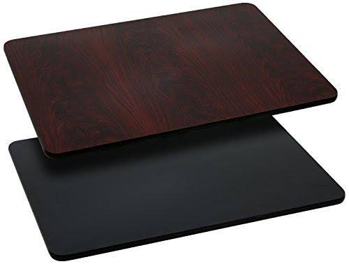 Flash Furniture 3 Pack 24'' x 30'' Rectangular Table Top with Black or Mahogany Reversible Laminate Top