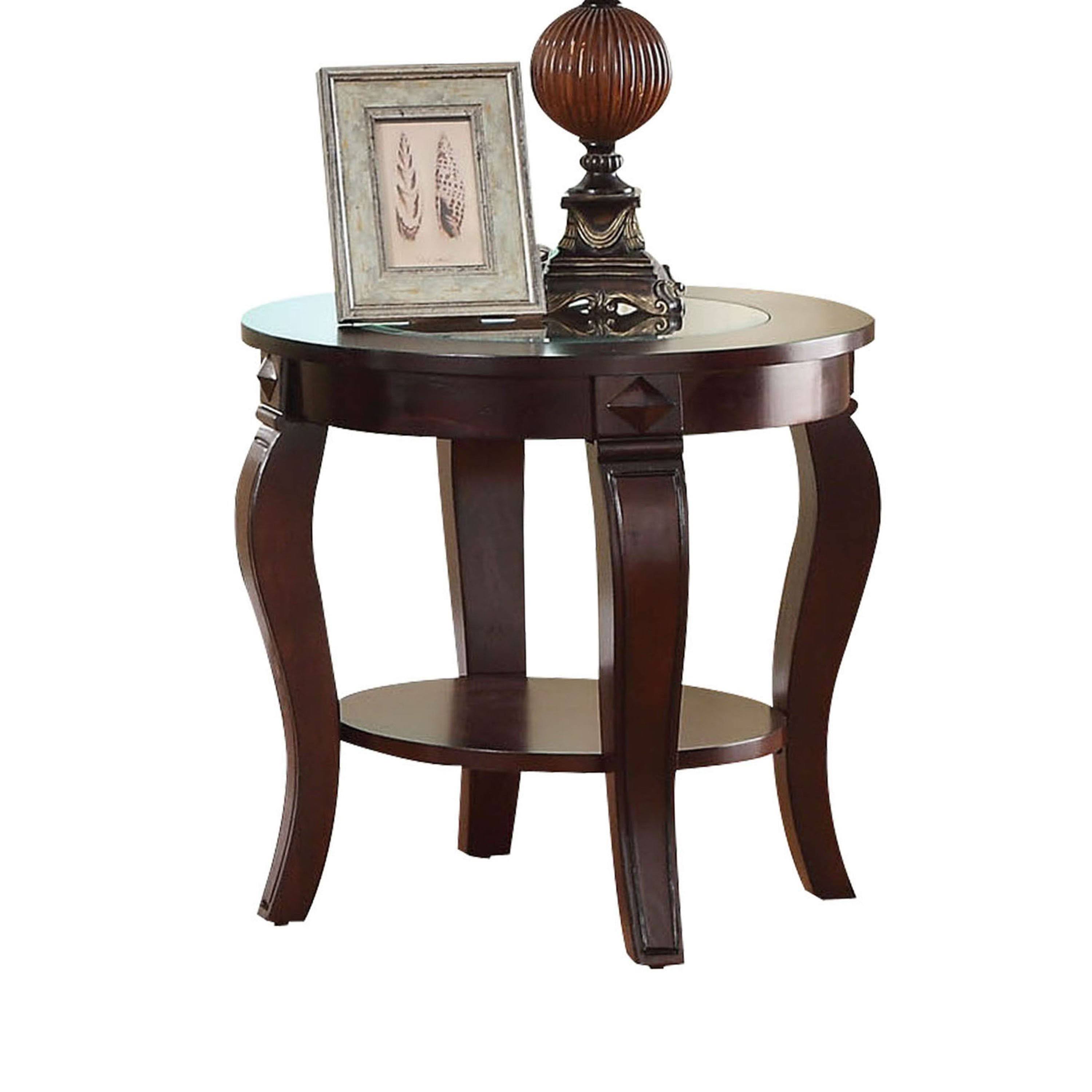 Acme Riley End Table Walnut u0026 Glass