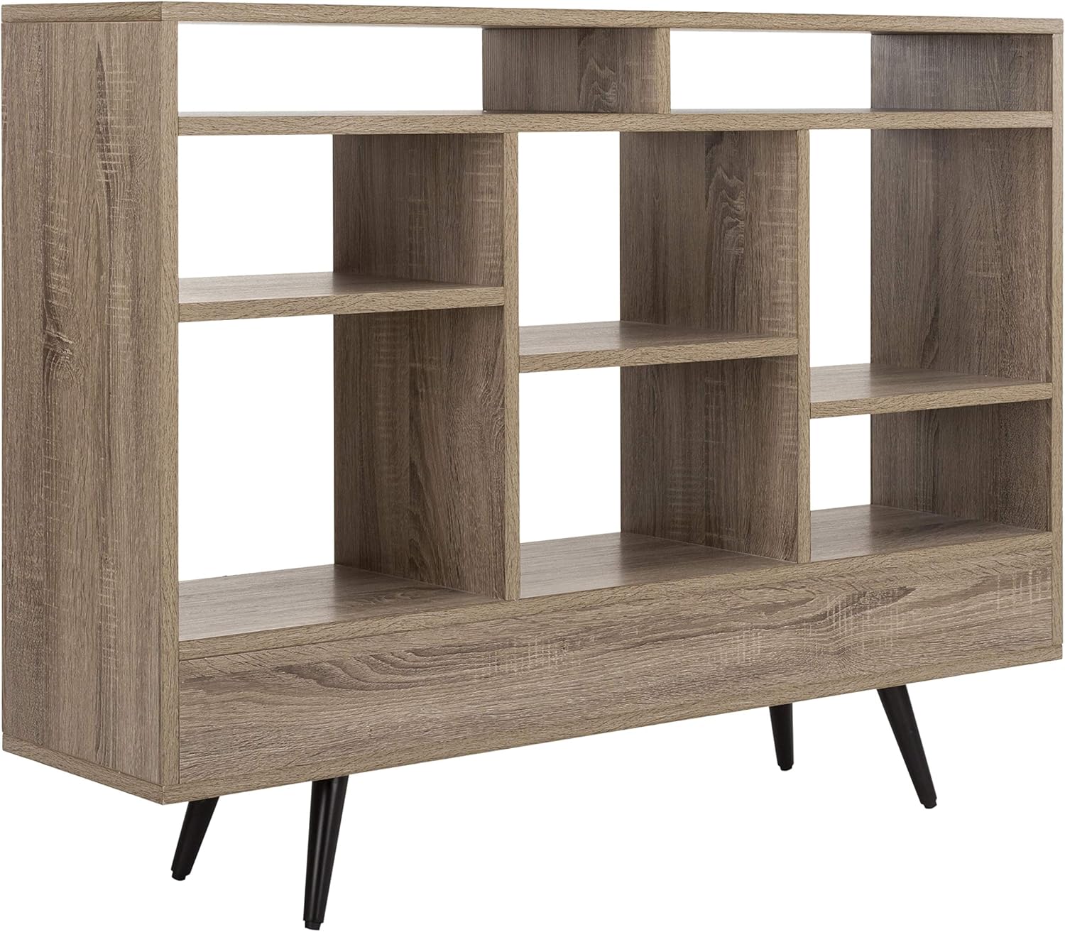 Safavieh Home Collection Marina Retro Mid Century Wood Etagere, Oak and Black