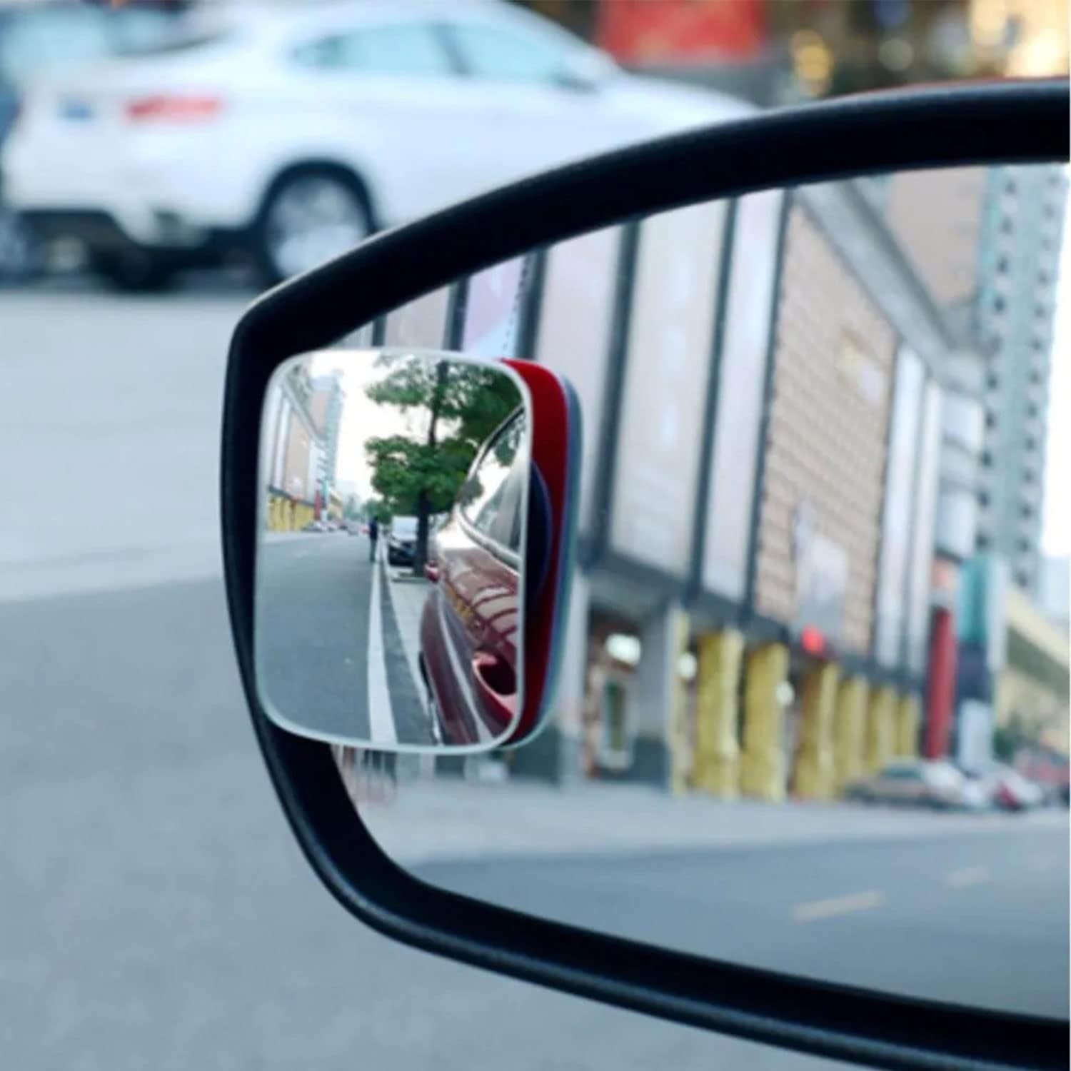 Blind Spot Mirror Pack of 2 Compatible with Car SUV Van Pick Up Truck | Square Side Door Mirrors Wider Angle Rear View Mirror HD Glass | Unique Design Mirror for Blind Spots
