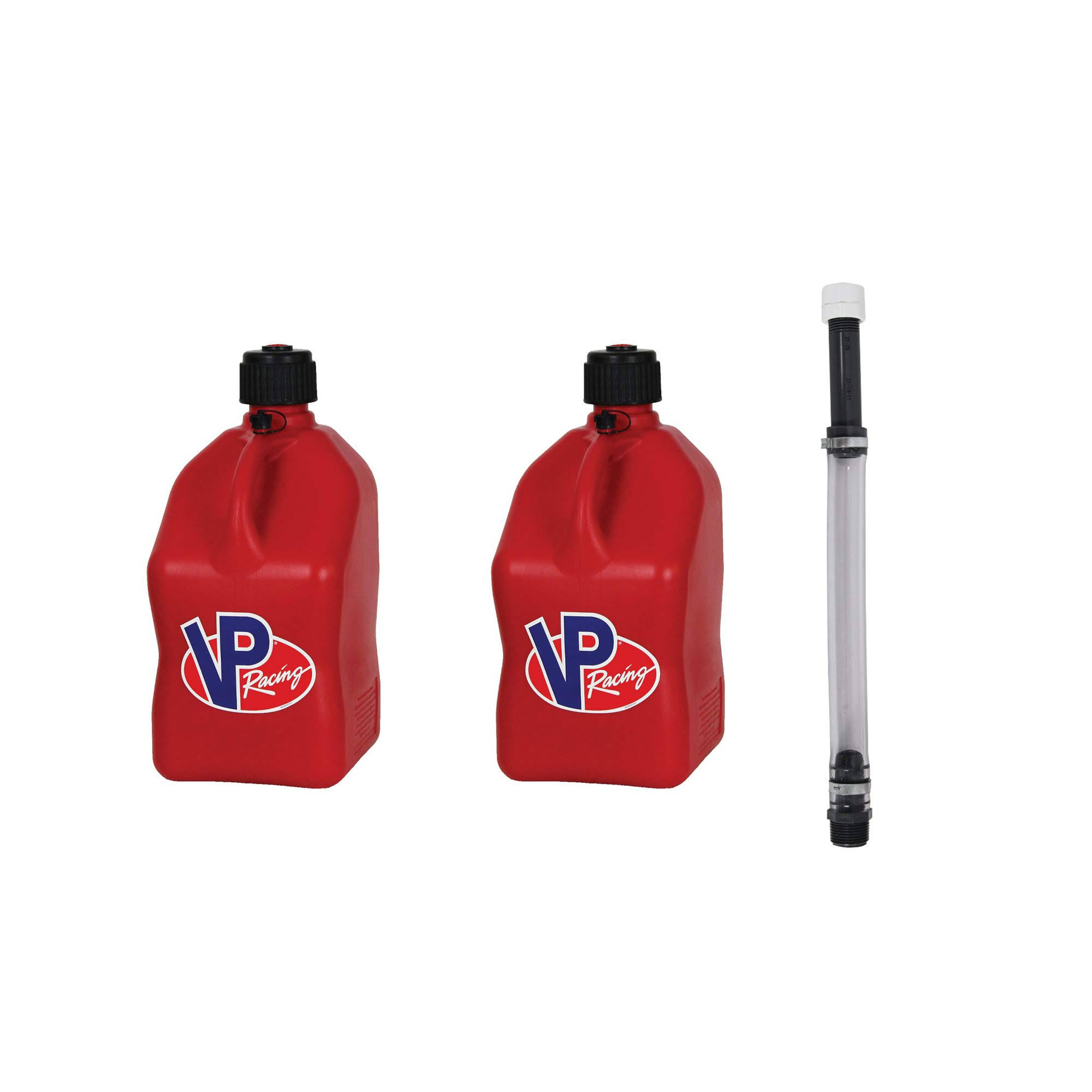VP Racing 5 Gallon Racing Utility Can Red 2 Pack + 14 inch Hose Kit