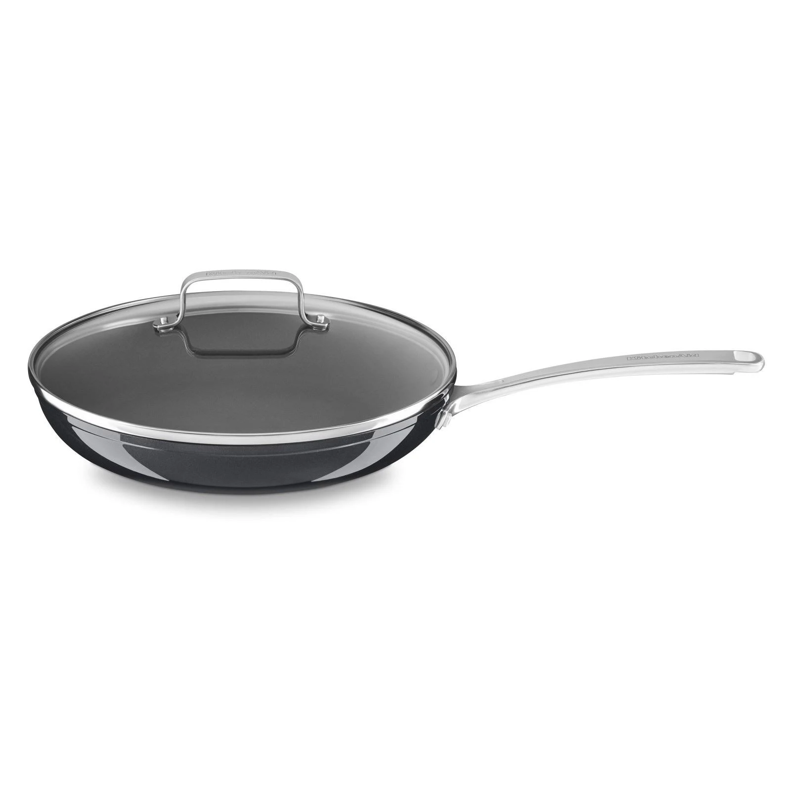 KitchenAid Hard Anodized Nonstick 12 in. Skillet with Glass Lid Black Sapphire