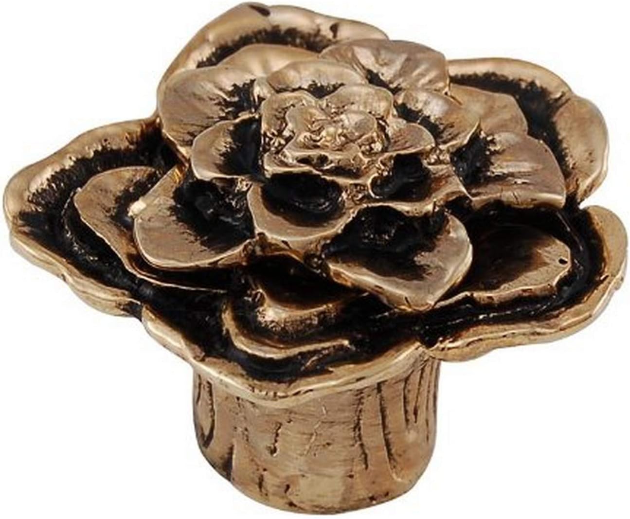Vicenza Designs K1209 Carlotta Double Rose with Large Center Knob, Large, Antique Gold Pack of 2