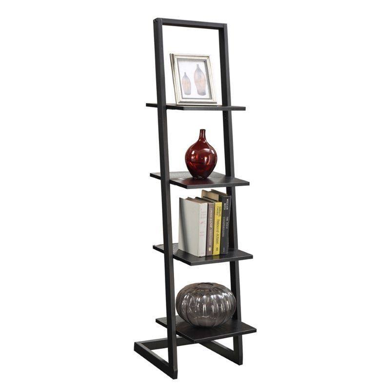 Scranton u0026 Co 4 Shelf Ladder Bookcase in Black - SC-1473369