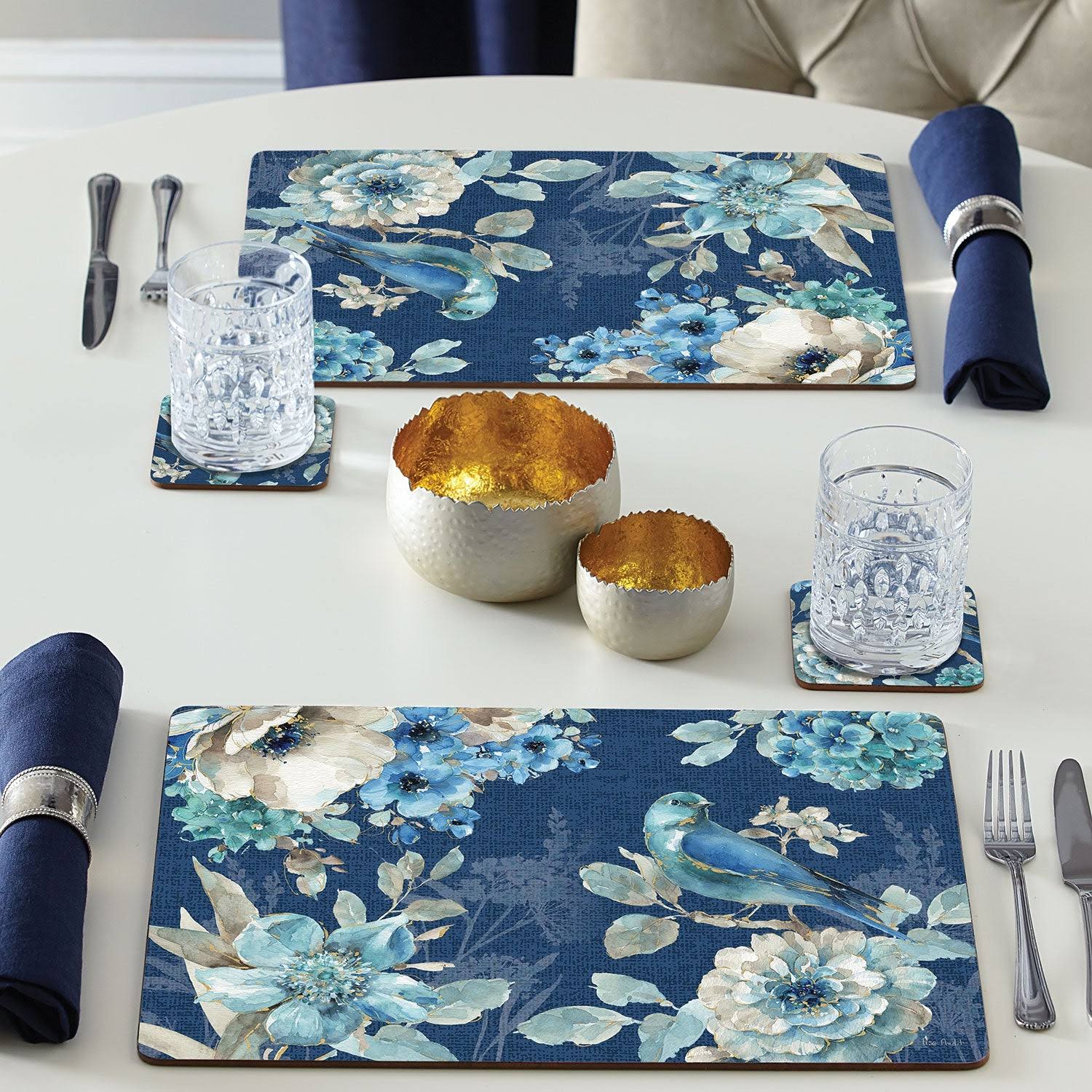 Cala Home Set of 4 Indigold Blue Placemats