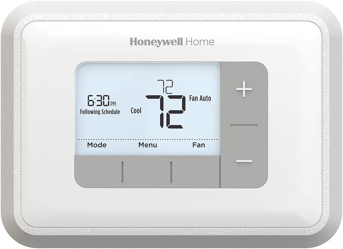 Programmable Thermostat, 5-2 Schedule, 1-Pack, White