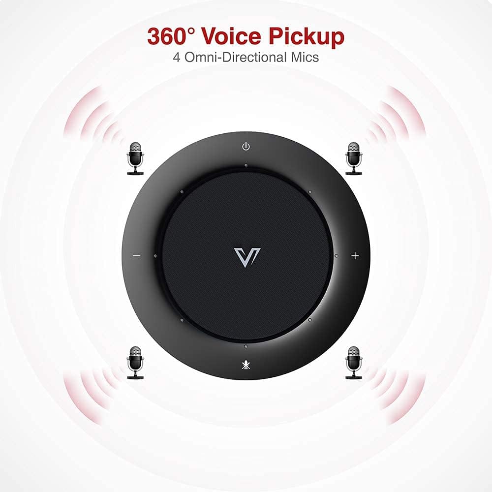 AV Access USB Speakerphone Full-Duplex Audio, with 4 Mics Beamforming, 5 Meter 360° Voice Pickup, Loud and Clear, Echo Cancellation, Computer Microphone Speaker for Skype Zoom Teams Conference Calls Pack of 2