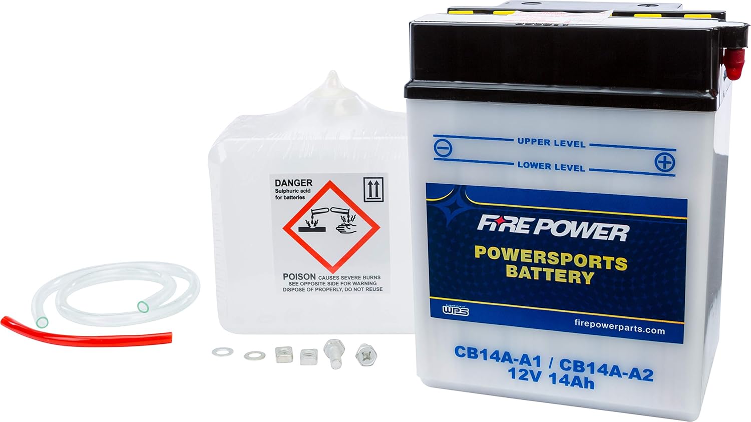 WPS Western Power Sports Conventional 12V Heavy Duty Battery With Acid Pack