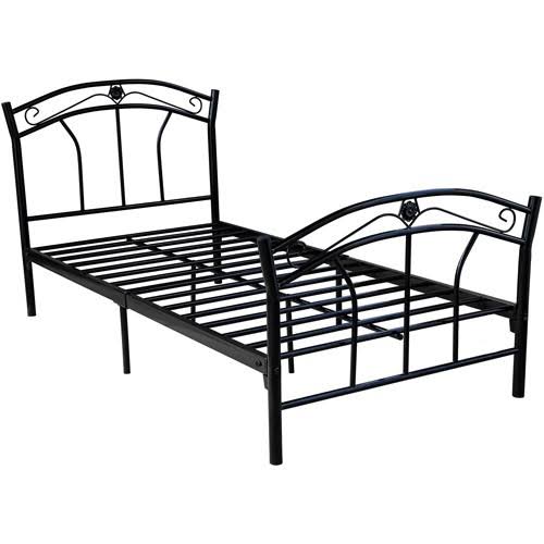 Hodedah Twin Metal Bed, Multiple Colors, Black