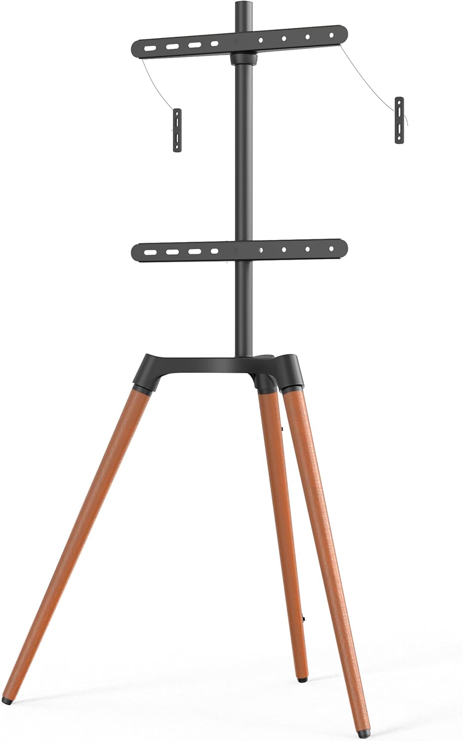 PUTORSEN Artistic Easel TV Floor Stand for 50-65 Inch LED LCD Screen, Studio TV Display Stand, Adjustable Tripod TV Stand with Swivel and Tripod Base with Durable Wood Legs, Black