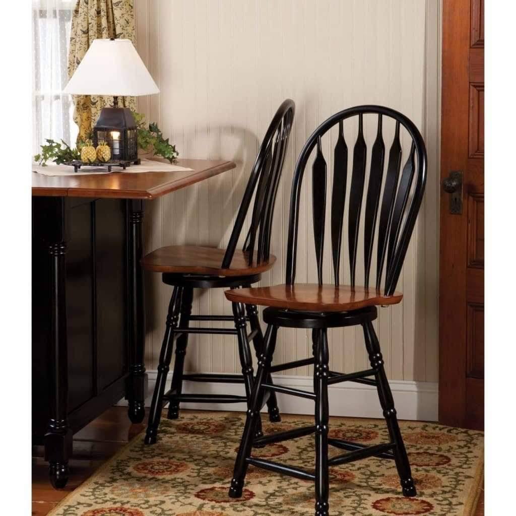Black Cherry Selections 24x22 Swivel Barstool | Antique Black and Cherry