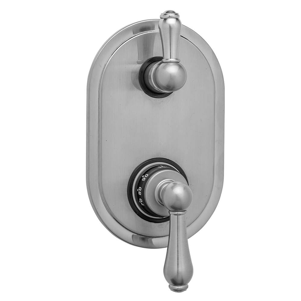 Jaclo T9536-TRIM-PG Oval Plate with Regency Thermostatic Valve with Regency Peg Lever Built-in 2-Way or 3-Way Diverter/Volume Co
