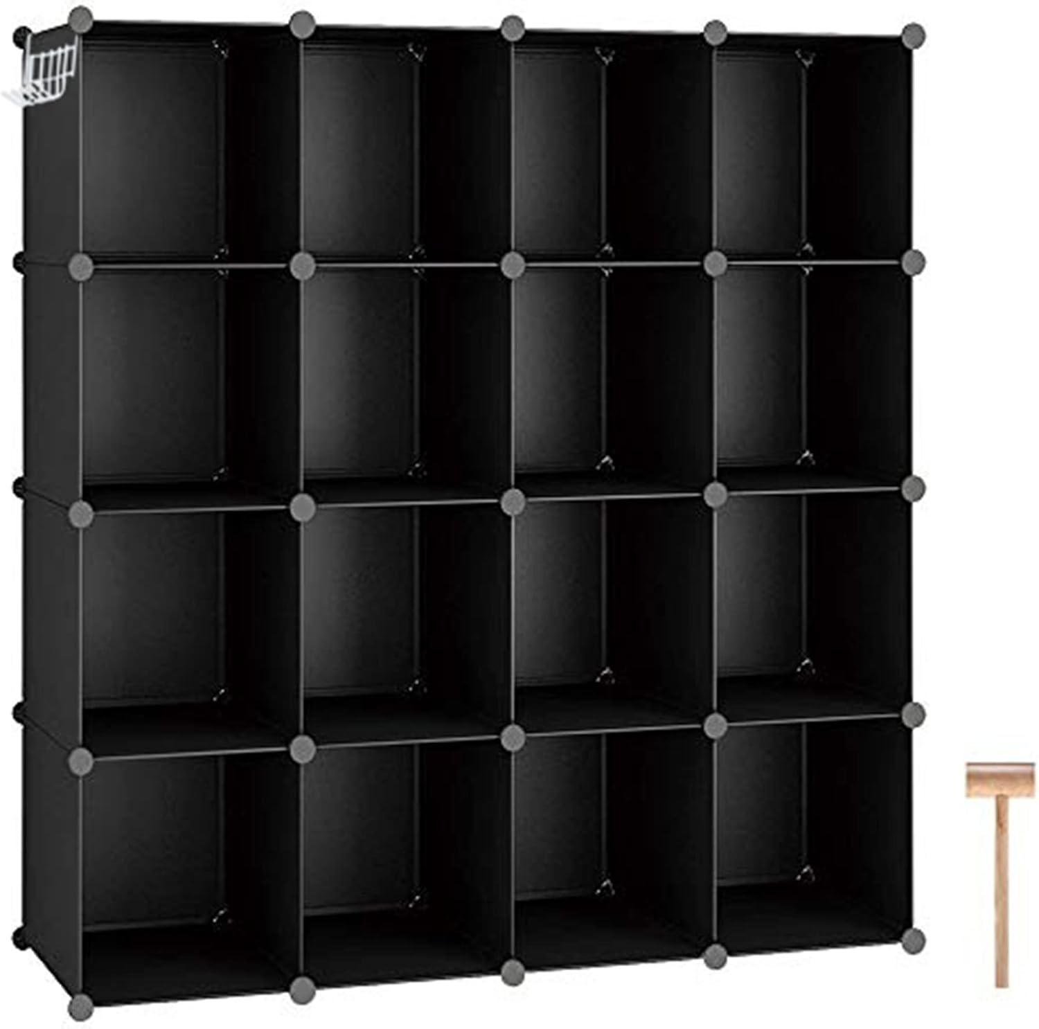 C&AHOME Cube Storage Organizer, 16-Cube Shelves Units, Closet Cabinet, DIY Plastic Modular Book Shelf, Ideal for Bedroom, Living Room, Office, 48.4