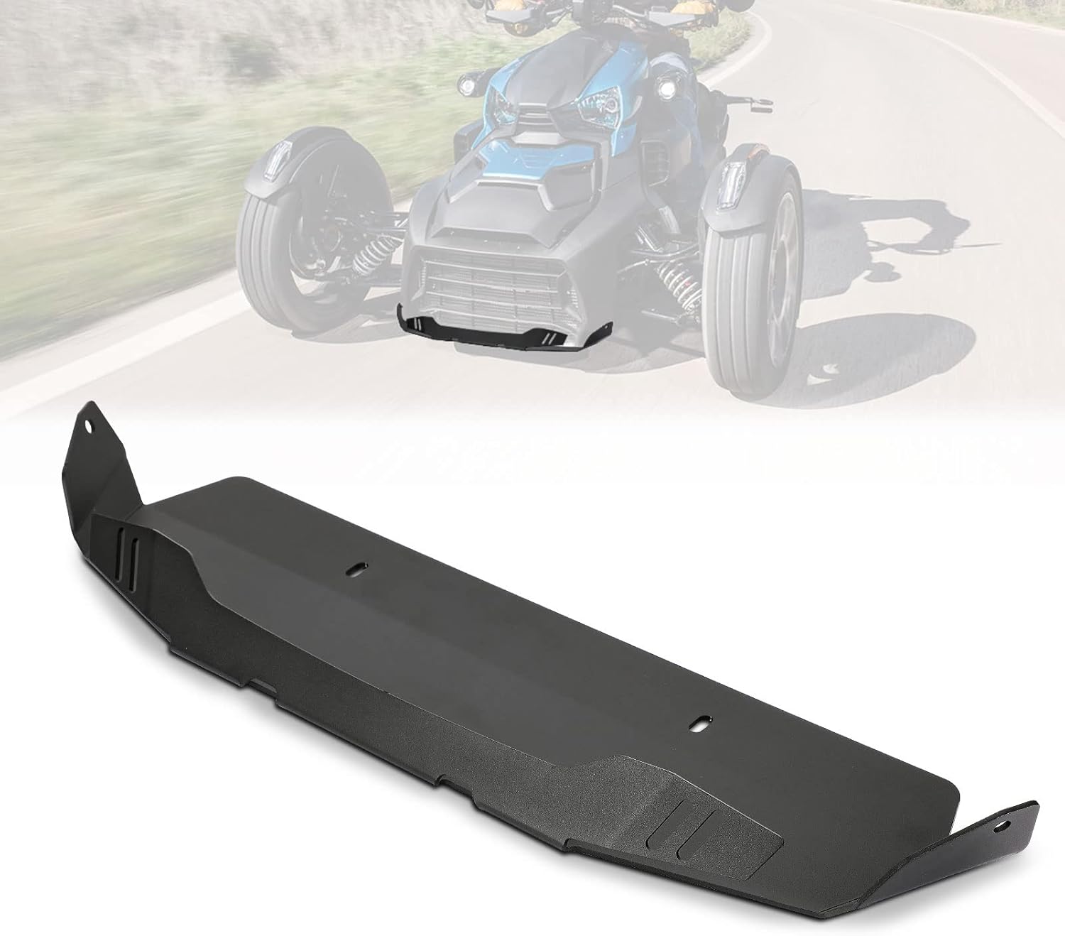 Kemimoto Ryker Aluminum Radiator Protector Compatible with Can-Am Ryker 600, 900 & Rally Edition from 2018-2022 Ryker Black Front Bump Lip Splitter Plate Replace #219400999