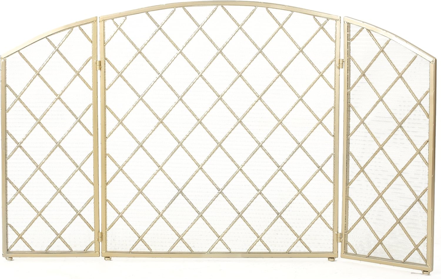 Christopher Knight Home Amiyah 3 Panelled Iron Fireplace Screen, Gold