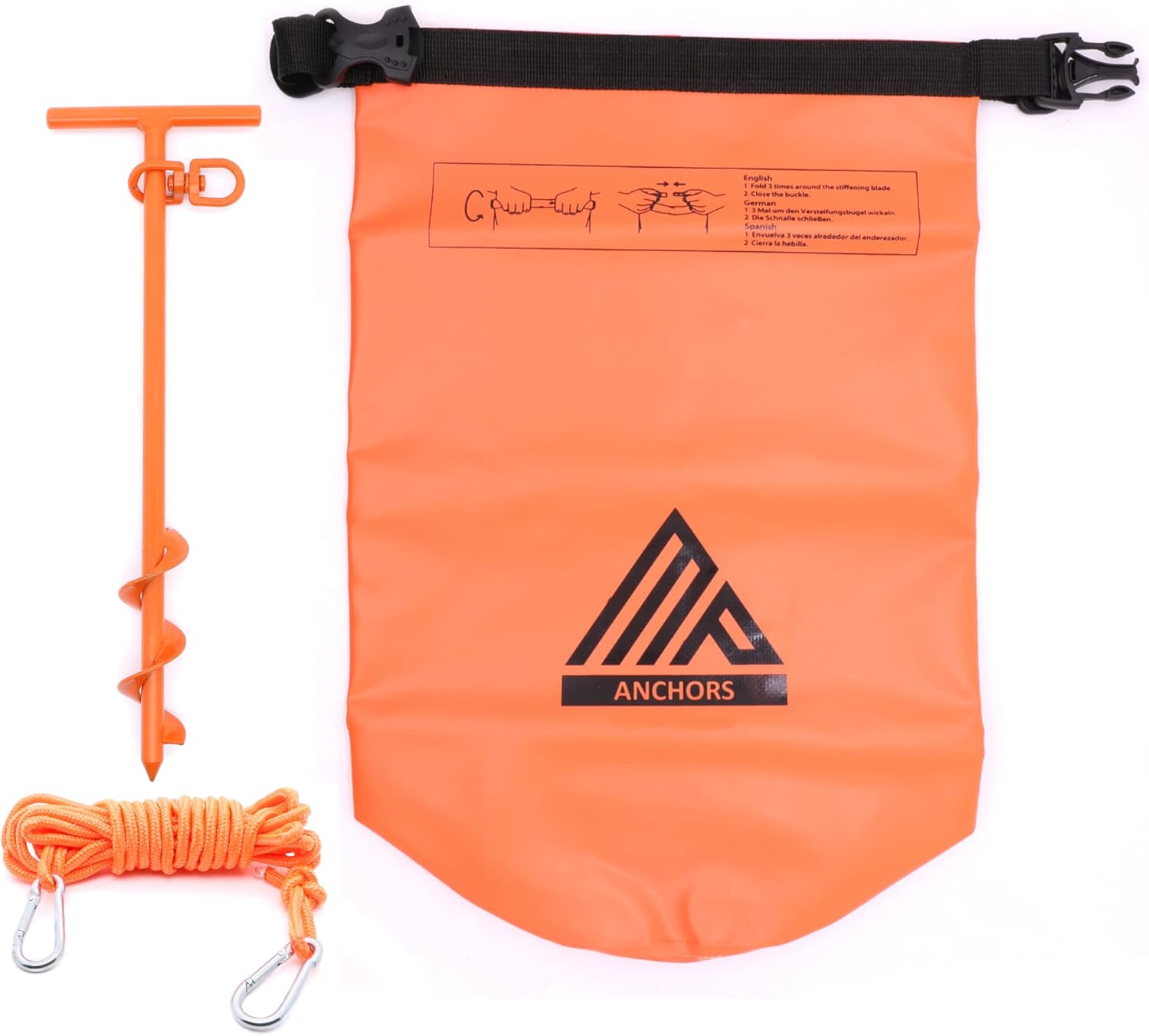 Kayak Anchor Kit - Jet Ski Anchor Kit - Shallow Water Anchor Pole - Paddle Board Anchor - Boat Sand Anchor - Pontoon Boat Anchor Kit - PWC Anchor Kit - Raft Anchor - Beach Anchor For Boat - Sand Spike Pack of 2