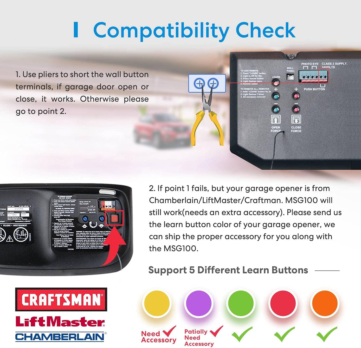 meross Smart Garage Door Opener Remote, APP Control, Compatible with Alexa, Google Assistant and SmartThings, Multiple Notification Modes, No Hub Needed Pack of 2