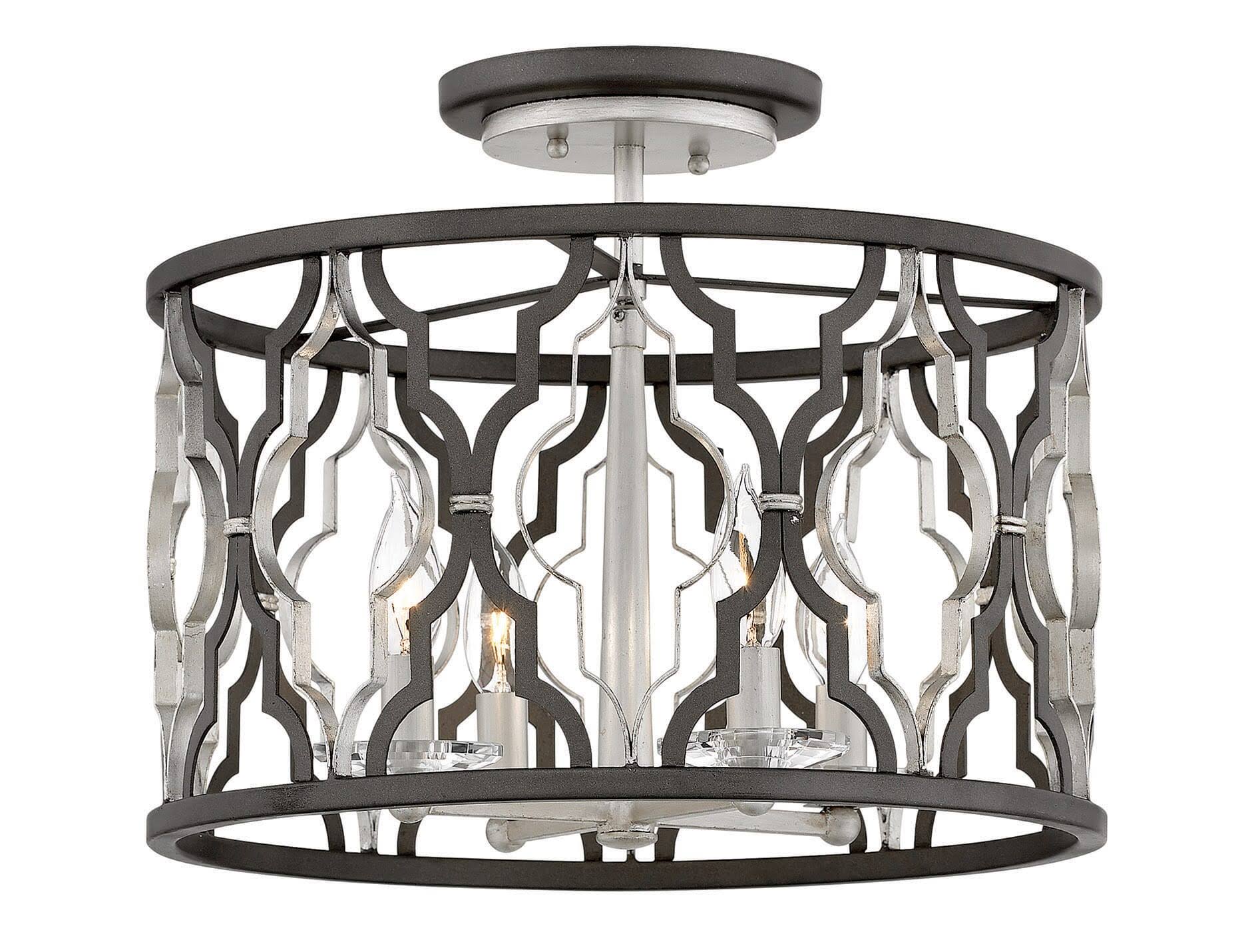 Hinkley Lighting 3063GG Portico Semi Flush Mount Light, Glacial
