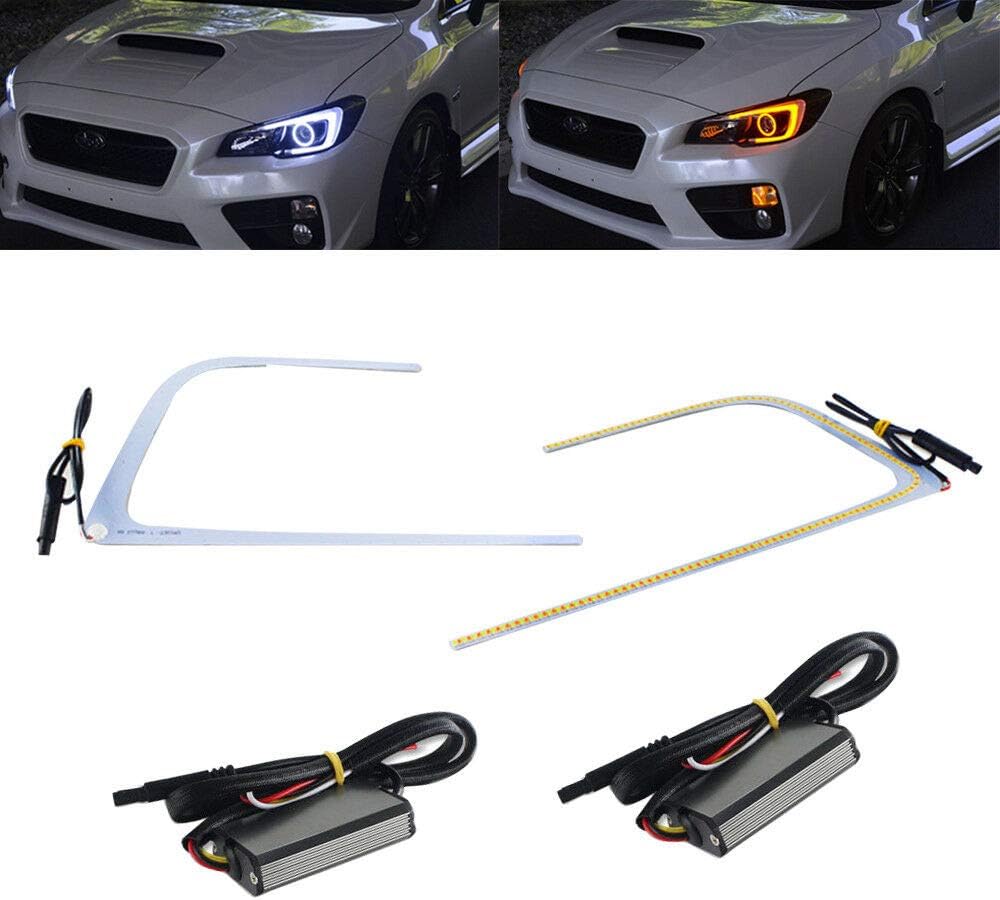 GTINTHEBOX Led Circuit Board C-Rings Dual-Color Switchback for 2015-2018 Subaru WRX STI Headlight DRL and Turn Signal Light