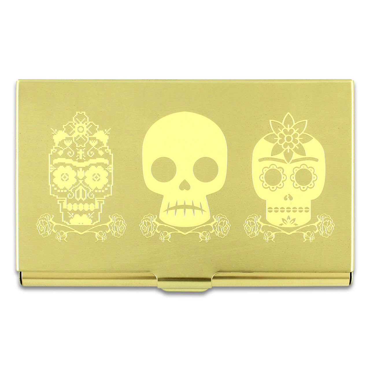 Acme Frida Kahlo 3 Skulls - Etched Card Case