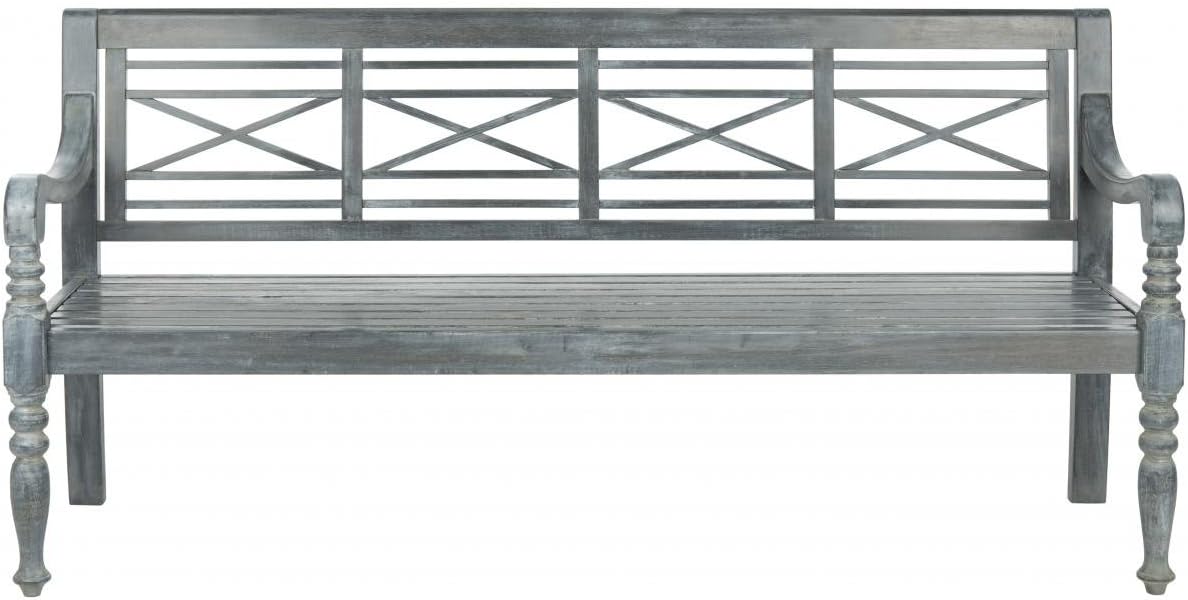 Safavieh Patio Collection Martin Adirondack Acacia Wood Bench, Natural